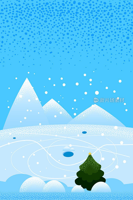 Winter landscape december month. Season banner for calendar pages cover baner poster. Minimal trendy style isolated vector